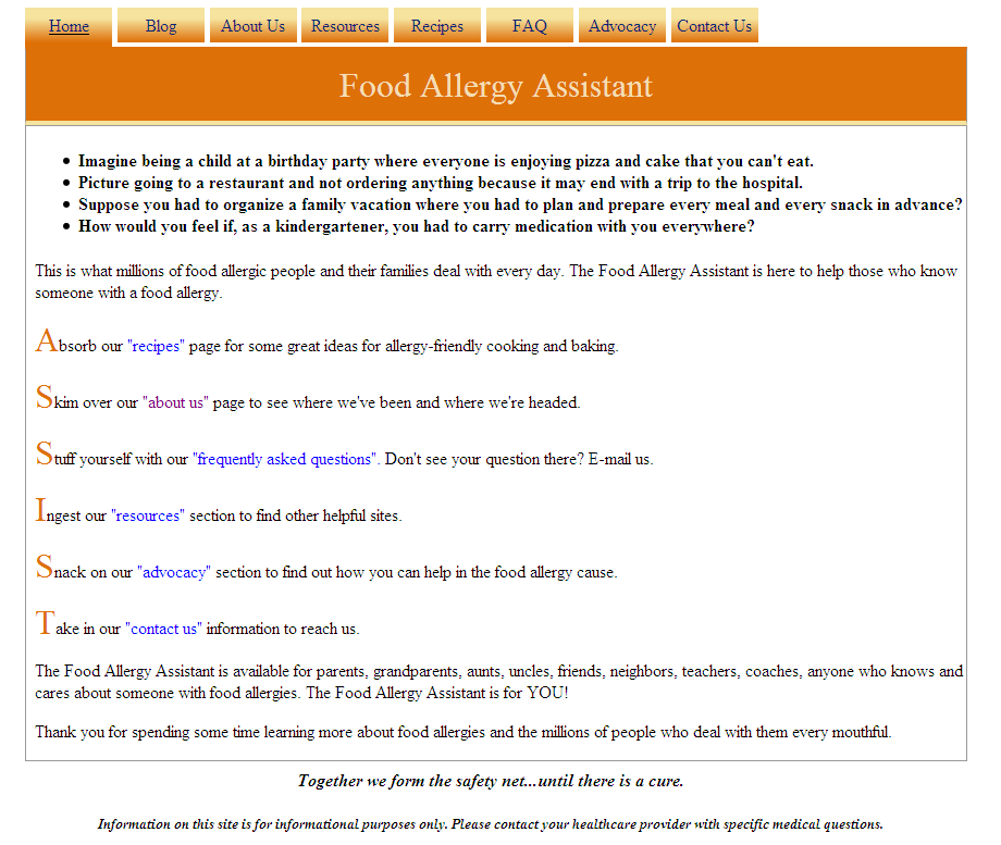 Food Allergy Assistant Food Allergy Assistant