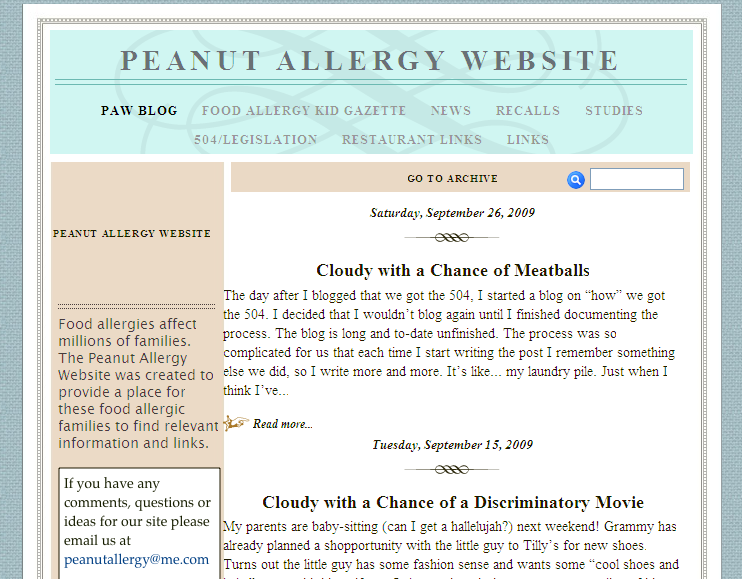 Peanut Allergy Website Peanut Allergy Website