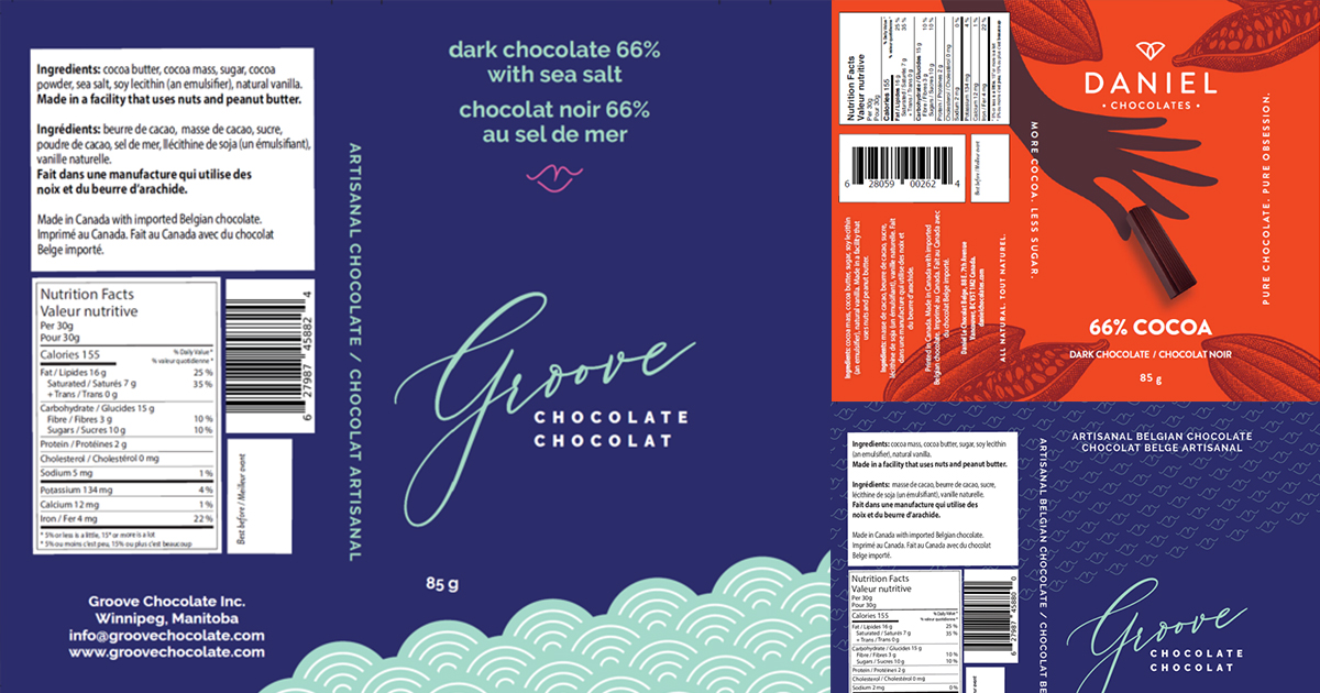 Undeclared milk certain Groove Chocolate brand and Daniel Chocolates brand dark chocolate bars