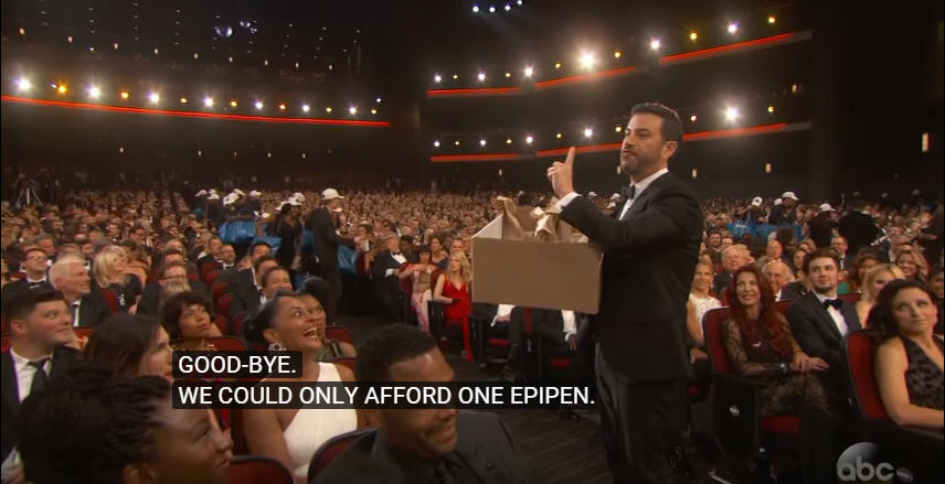 Jimmy Kimmel Takes A Jab At Epipen Prices At The Emmy’s [VIDEO]