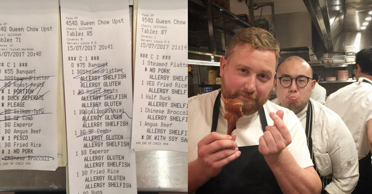 Chef Fed Up with Diners Claiming Fake Allergies